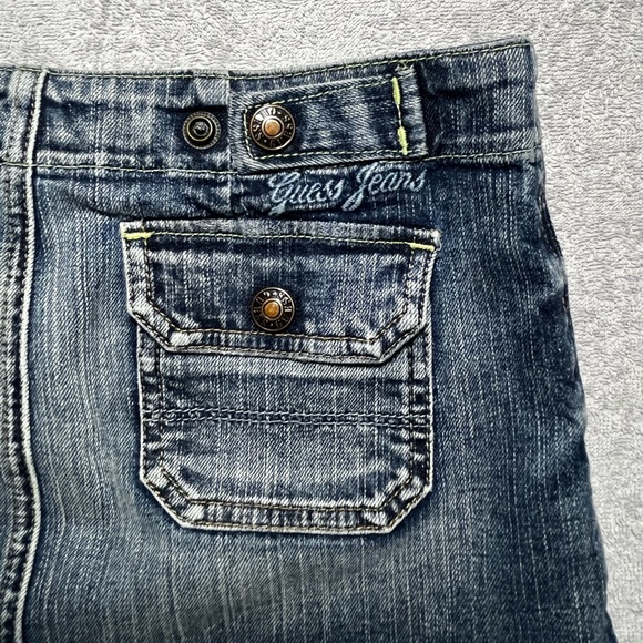 Vintage Guess Y2K Ultra Mini Denim Skirt - Picture 6 of 7